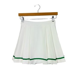 English Factory Tennis Skirt XS Mini pleated white kelly green NWT w/flaw